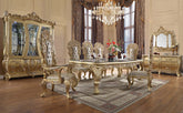 ACME Cabriole Gold Finish Cabriole Dining Table Model DN01482